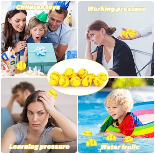 Hooqict Mini Foam Softball Stress Ball 25 Pack Softball Party Favors Small Soft - Image 4