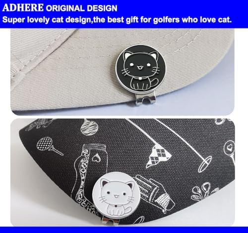 Adhere Golf Ball Markers Personlized Double Side Cute cat Logo Enamel - Image 3