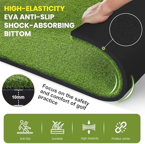 5x4ft & 6x4ft Extra Large Golf Hitting Mat, 26mm Thick Tri-Turf Golf Practice - Image 2