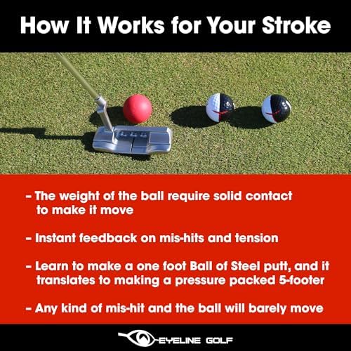 EyeLine Golf Weighted Heavy Putting Ball of Steel, Silicon Padding, Instant - Image 3