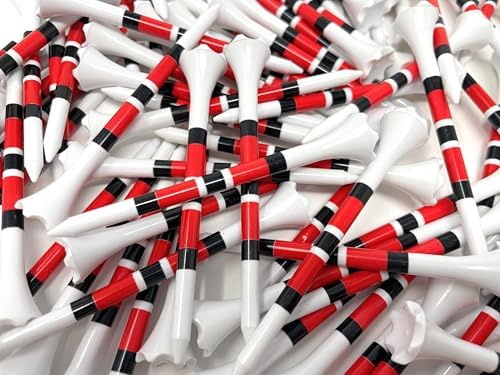 NorthPointe 3 ¼” Golf Tees Plastic – White w/Red or Green Stripes - Image 7