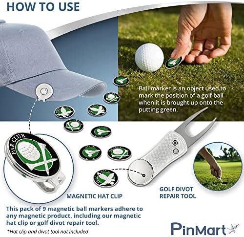 PinMart Set of 9 Magnetic Golf Ball Markers - Image 4