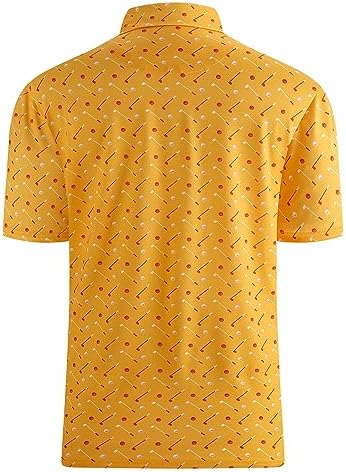 Alex Vando Mens Golf Shirt Moisture Wicking Print Performance Polo Shirt - Image 2