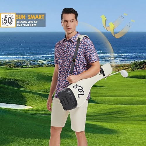 Mens Golf Shirt Short Sleeve Dry Fit Print Moisture Wicking Performance - Image 2