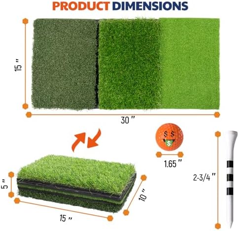 JAYA Golf Hitting Mat with Heavy Rubber Base, Foldable Golf Practice Mat - Image 5