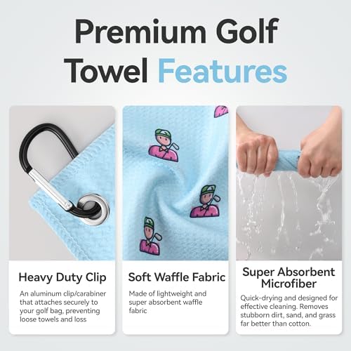 Mile High Life Fun Print Golf Towel 16x24in, Microfiber Waffle - Image 4