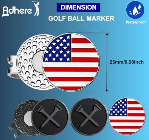 Adhere Golf Ball Markers with Strong Magnetic Hat Clip - Image 2