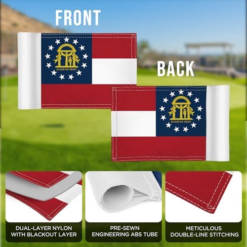 Georgia State Golf Flag 6x8 Inch – Double Sided 420D Nylon Mini Putting Green - Image 4