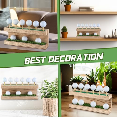 Menkxi Rustic Wood Golf Ball Holder Display Stand - Image 6