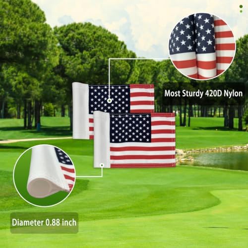AZCOVER 2 Pack USA Golf Flag 8x6 Inch - Image 3