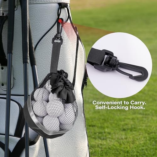 3PCS Mesh Golf Ball Bags with Reflective Strip, Nylon Bag - Image 6