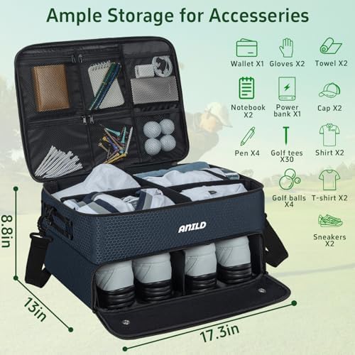 ANILD Golf Trunk Organizer, 2 Layer Golf Storage Case - Image 2