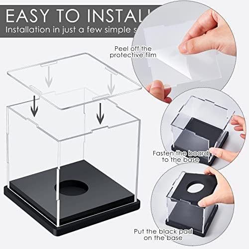 Leinuosen 4 Packs Softball Display Case Plastic Softball Holder Stand Baseball - Image 2
