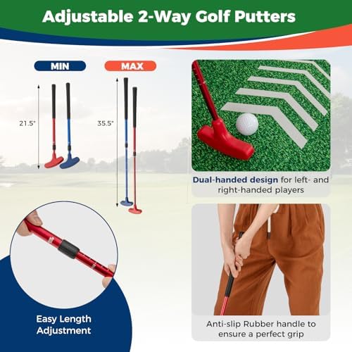 Goplus Putting Green Mat, Portable Golf Game Set - Image 4