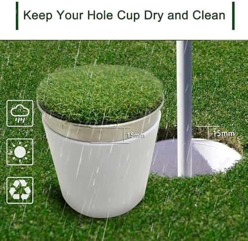 Golf Hole Cup Putting Green for Backyard Practice Putting Green Hole Simulated - Image 2