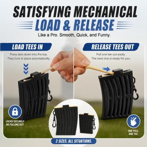 Golf Tee Holder, Spring-Loaded Golf Tee Carrier - Image 2