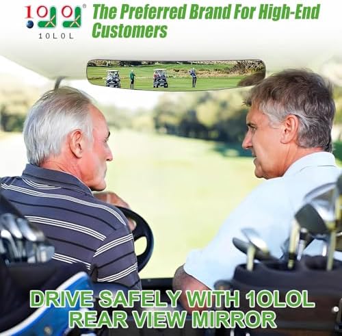 10L0L Golf Cart Folding Side Mirror and Panoramic Rear View Mirror Kit - Image 2