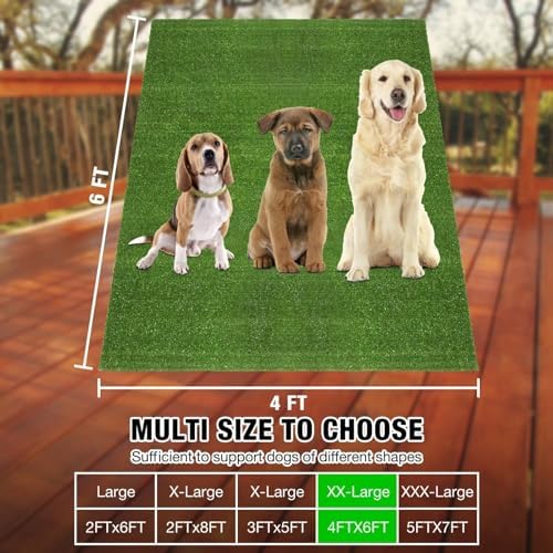 GLOBREEN Artificial Grass Pad for Dogs Potty, 4FTX6FT Pets Fake Grass Pee Pads - Image 6