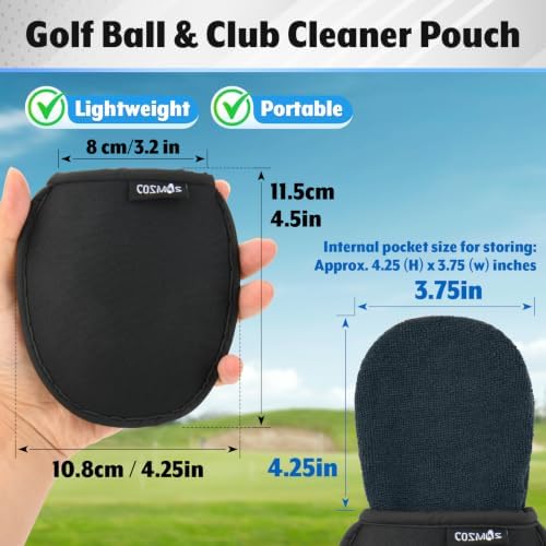 Cosmos Portable Pocket Golf Ball Washer Pouch Golf Ball Cleaner Pouch - Image 4