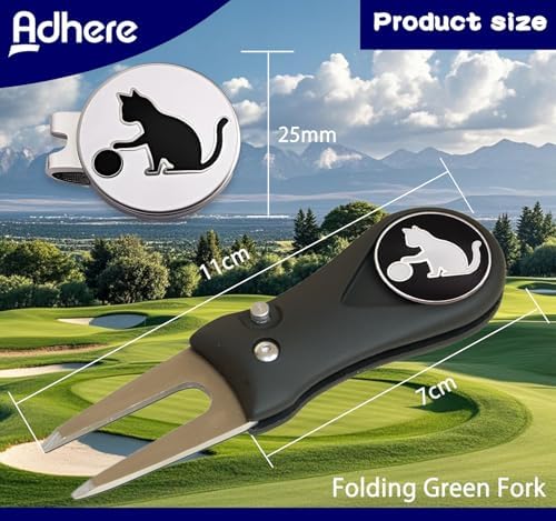 Adhere Golf Ball Markers Personlized Double Side Cute cat Logo Enamel - Image 3