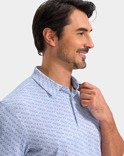 Obla Men's Golf Shirt Short Sleeve Dry Fit Collared Polo Shirts - Image 3