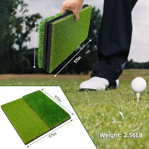 LYDARZ Portable & Foldable Golf Practice Mat – Dual-Turf Golf Hitting Mat - Image 3
