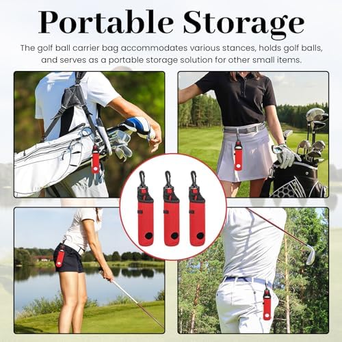 3 Packs Neoprene Golf Ball Tee Carry Bag Pouch - Image 7