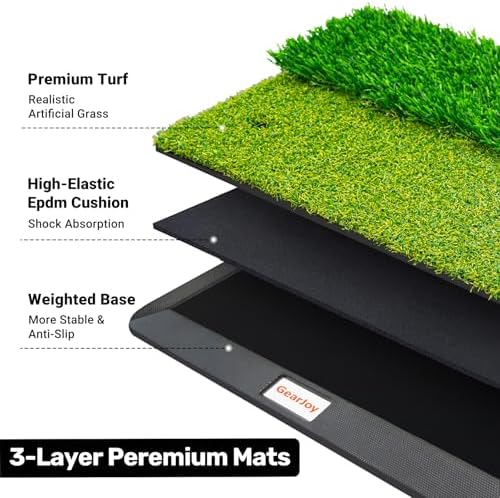 Dual-Turf Golf Practice Mat for Backyard Office & Travel Swing Training - Image 4