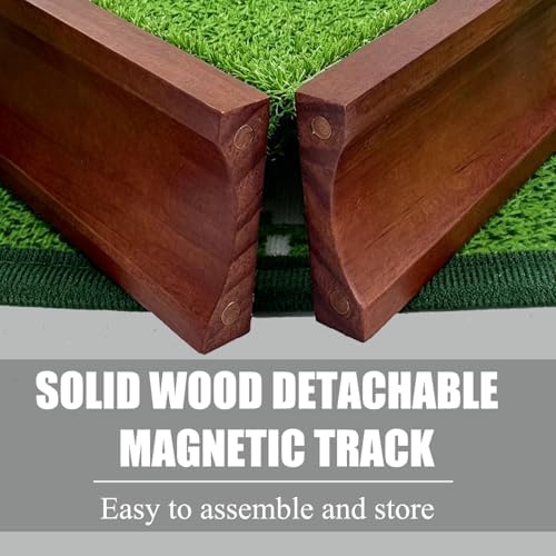Portable Golf Putting Mat with Auto Ball Return, Wood Base, Indoor Practice - Image 6
