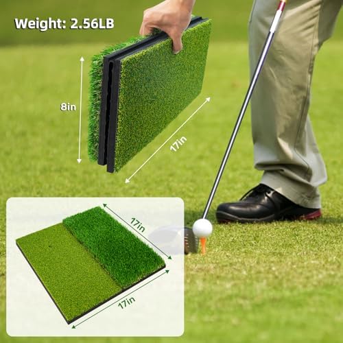 Dual-Turf Golf Practice Mat for Backyard Office & Travel Swing Training - Image 2