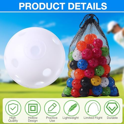 MiniInflat 80 Pcs Practice Golf Balls Plastic 42mm - Image 3