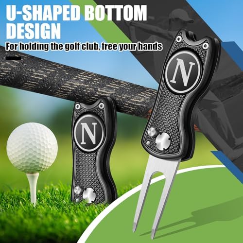Golf Divot Repair Tool with Letter Ball Marker Custom Monogrammed Initial Green - Image 4