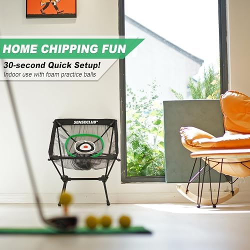 SENSECLUB Foldable Chipping Net & Floating Green, Indoor Golf Practice Chipping - Image 5