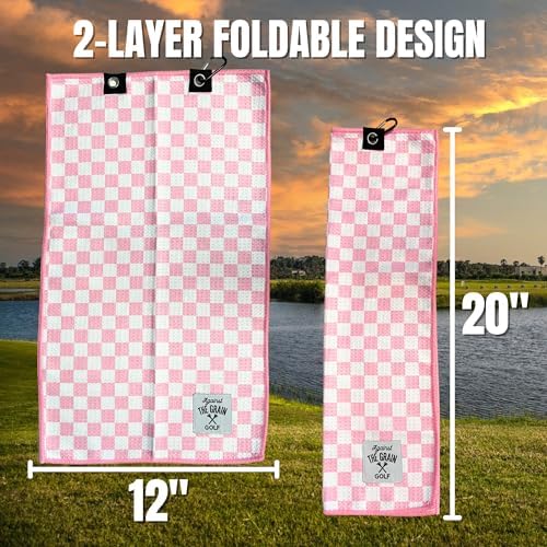 Against The Grain Microfiber Pink Golf Towel - Image 4
