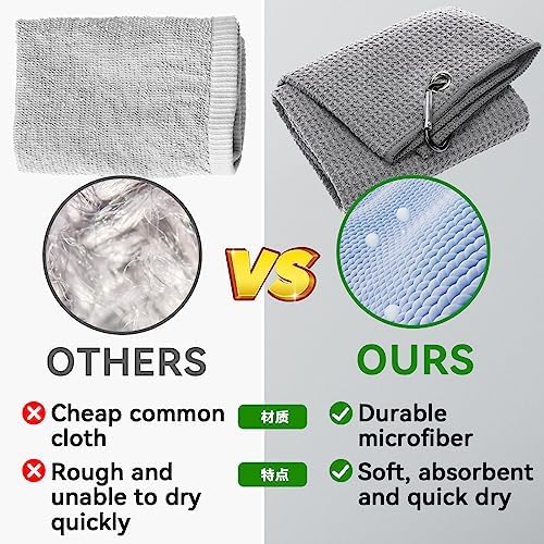 Aulock Golf Towel and Brush Set, Microfiber Towels - Image 2