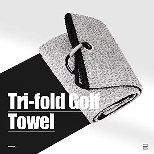 Mile High Life 2 Pack Gray Microfiber Tri-Fold Golf Towels - Image 5