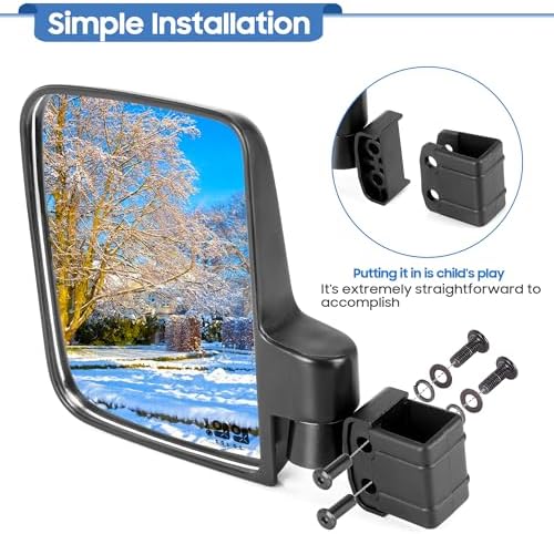 Golf Cart Side Mirrors No Drilling - Image 2