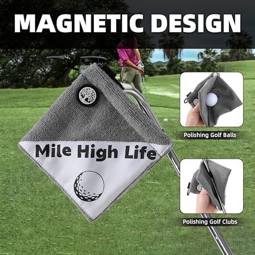 Mile High Life Golf Towel, Compact Pocket Size Golf Towels - Image 4