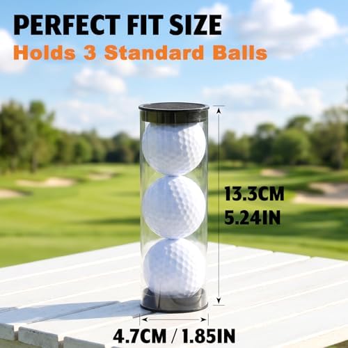3 Pcs Clear Golf Ball Tubes, Golfball Holder Plastic Storage Box - Image 2