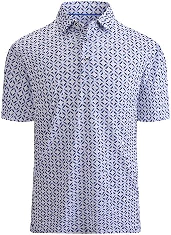 Alex Vando Mens Golf Shirt Moisture Wicking Print Performance Polo Shirt by AlexVando