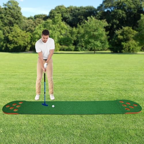 Mini Golf Putting Mat 12 Hole Adjustable Club Indoor Outdoor - Image 5