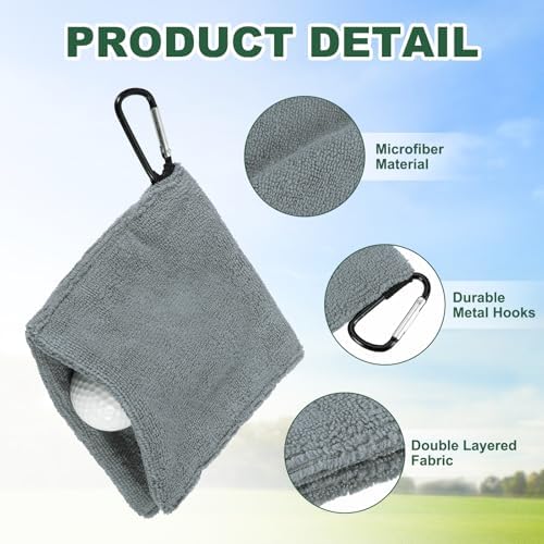 3Pcs Golf Ball Towel 5.5"x5.5" - Image 3