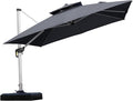 PURPLE LEAF Cantilever Patio Umbrellas 10' x 10' Square Double Top, 3-Yr by PURPLELEAF