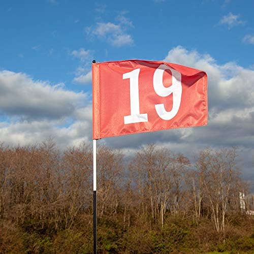 Vispronet Numbered Golf Flags for Putting Green – 20in x 14in Red & White Flag - Image 2