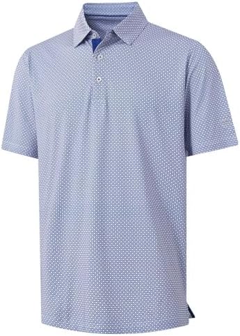 M MAELREG Mens Golf Shirt Short Sleeve Dry Fit Print Moisture Wicking by MAELREG