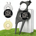 Golf Divot Tool with 2 Personalized Letter Ball Marker, 2 Magnetic Clip by Unknown
