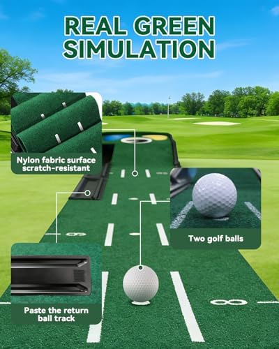Golf Putting Green Indoor Practice Mat 9ft Set - Image 4