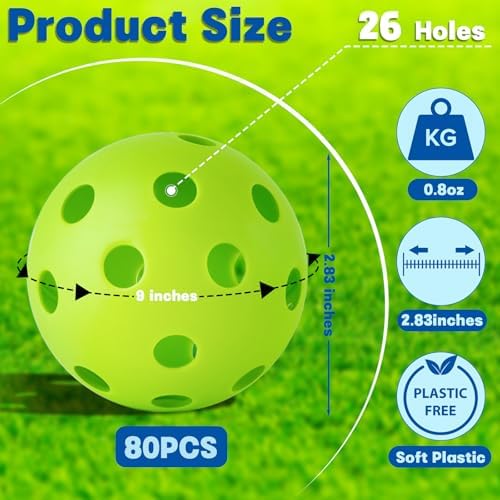 Coopay 24/80 Pack Practice Baseball SoftBalls Plastic Training Balls - Image 2