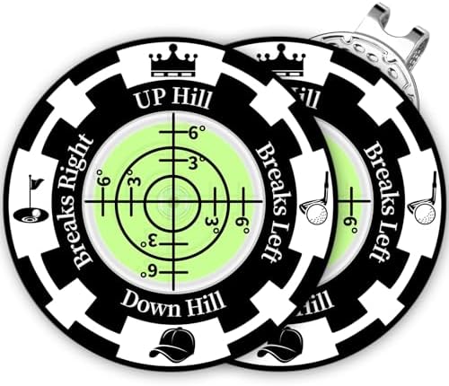 Golf Green Reader, 2 Pack Golf Ball Marker Hat Clip by DESELL