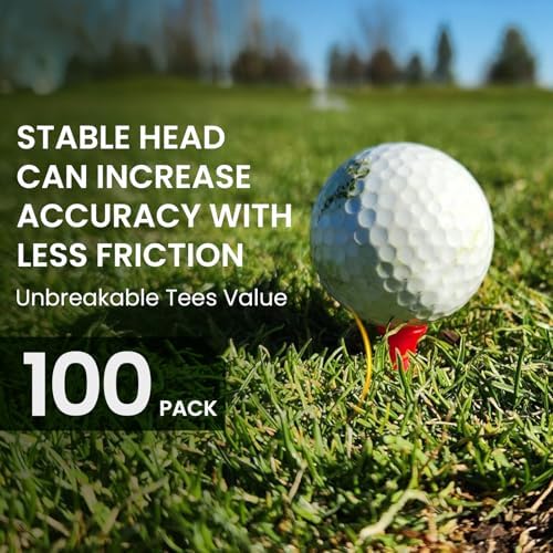 Castle Golf Tees 1 1/4" Short Tee Value 100 Pack, Unbreakable Plastic - Image 3
